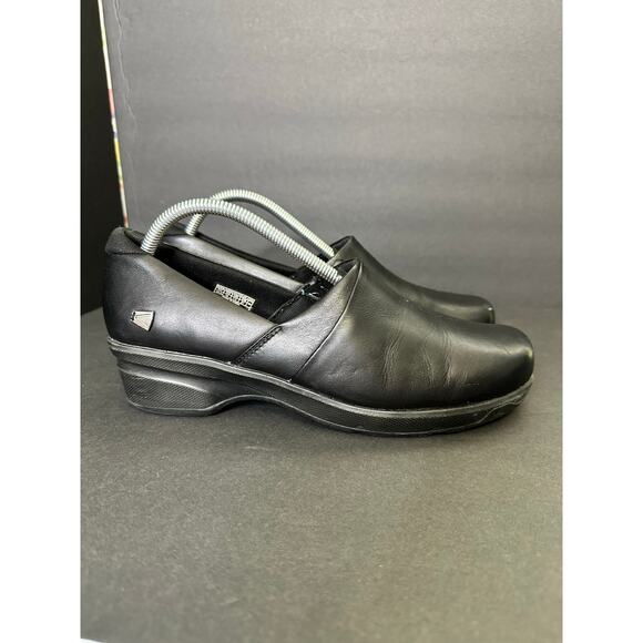 Keen size 10 Mora Clog Leather Comfort Slip On Shoes Black - Picture 12 of 12